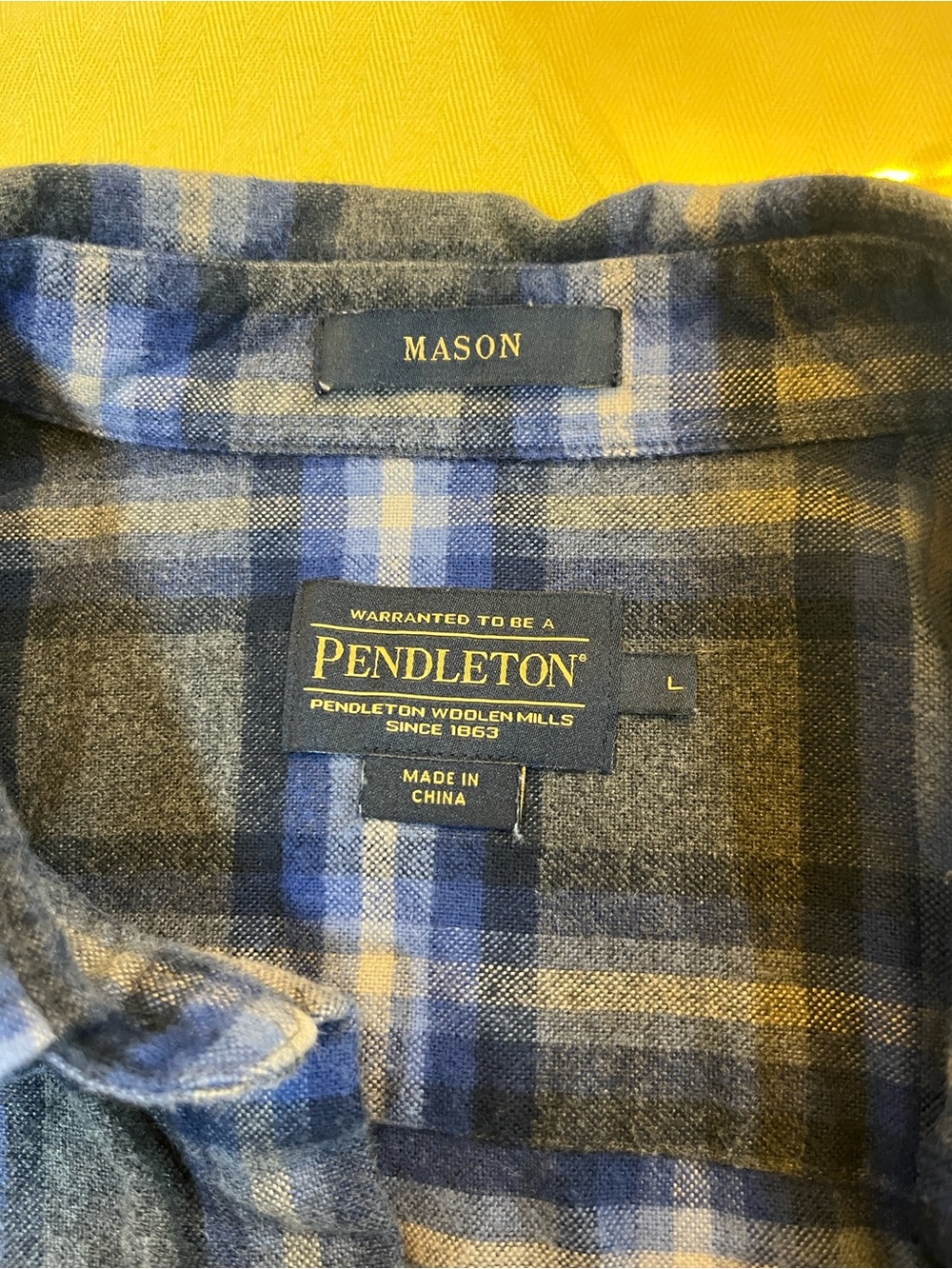 Pendleton Blue and Gray Plaid Button-Down Shirt - Picture 2 of 6